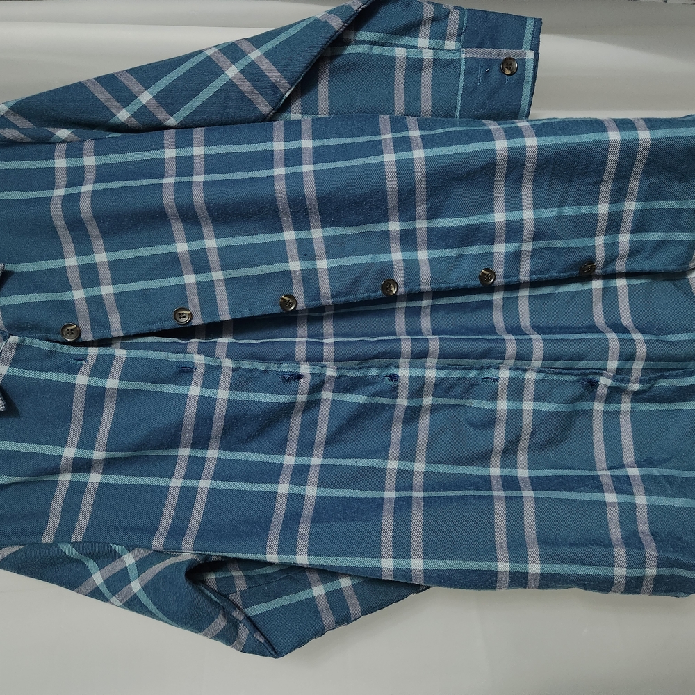 LuLaRoe Blue Plaid Button-Up Shirt